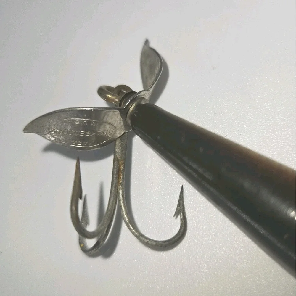 Vintage Shakespeare Slim Jim Honor Built Wood‎ Fishing Lure Propeller USA 4.5 In